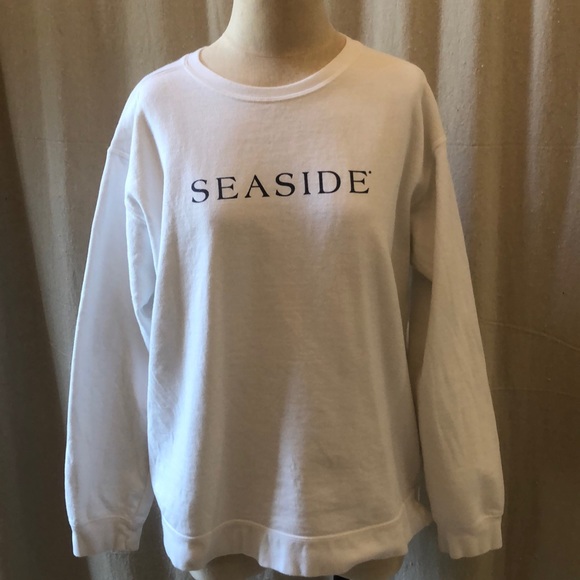 white seaside sweatshirt